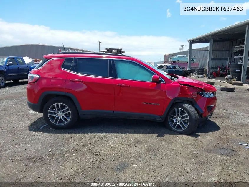 2019 Jeep Compass Sun And Wheel Fwd VIN: 3C4NJCBB0KT637463 Lot: 40199632