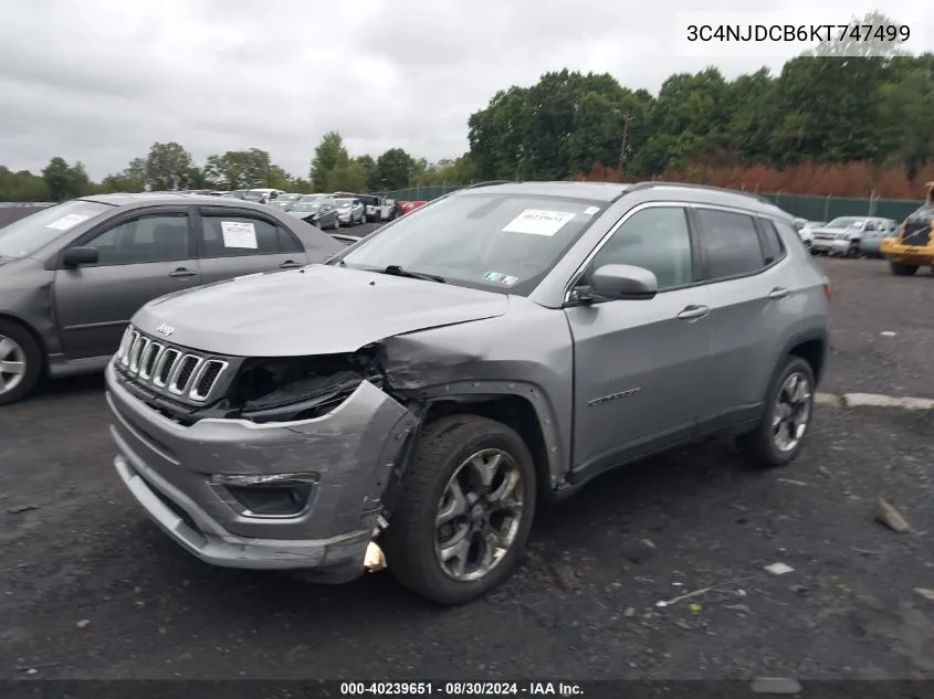 2019 Jeep Compass Limited 4X4 VIN: 3C4NJDCB6KT747499 Lot: 40239651