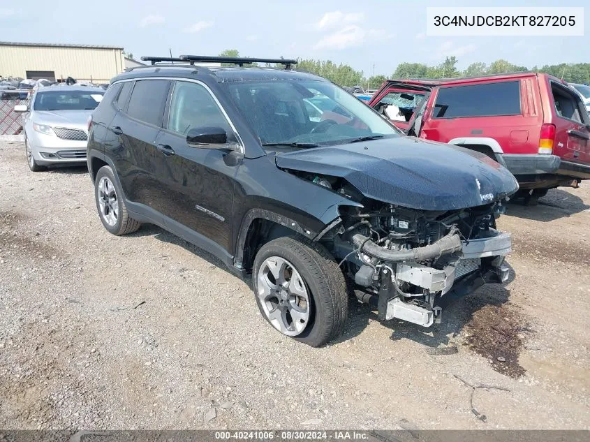 2019 Jeep Compass Limited 4X4 VIN: 3C4NJDCB2KT827205 Lot: 40241006