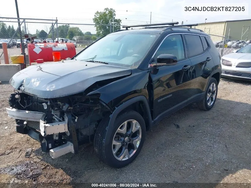 3C4NJDCB2KT827205 2019 Jeep Compass Limited 4X4