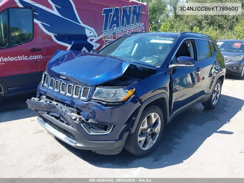 2019 Jeep Compass Limited Fwd VIN: 3C4NJCCB6KT788600 Lot: 40264344