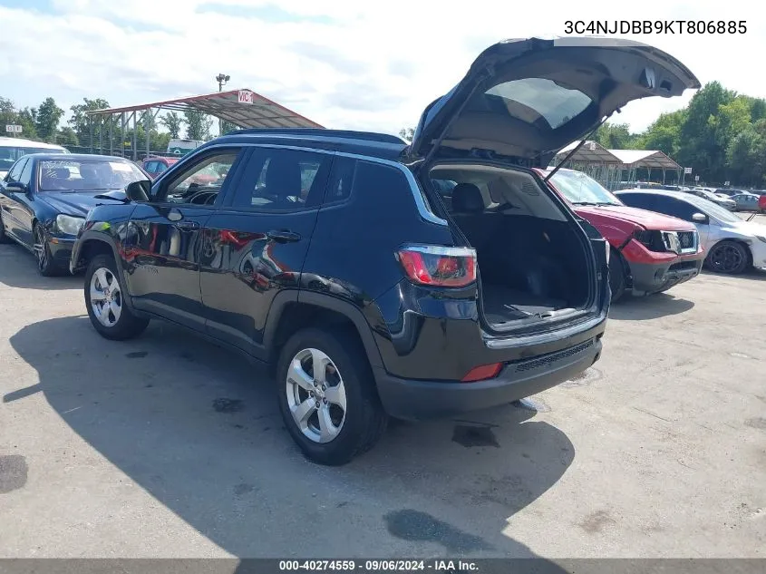 2019 Jeep Compass Latitude 4X4 VIN: 3C4NJDBB9KT806885 Lot: 40274559