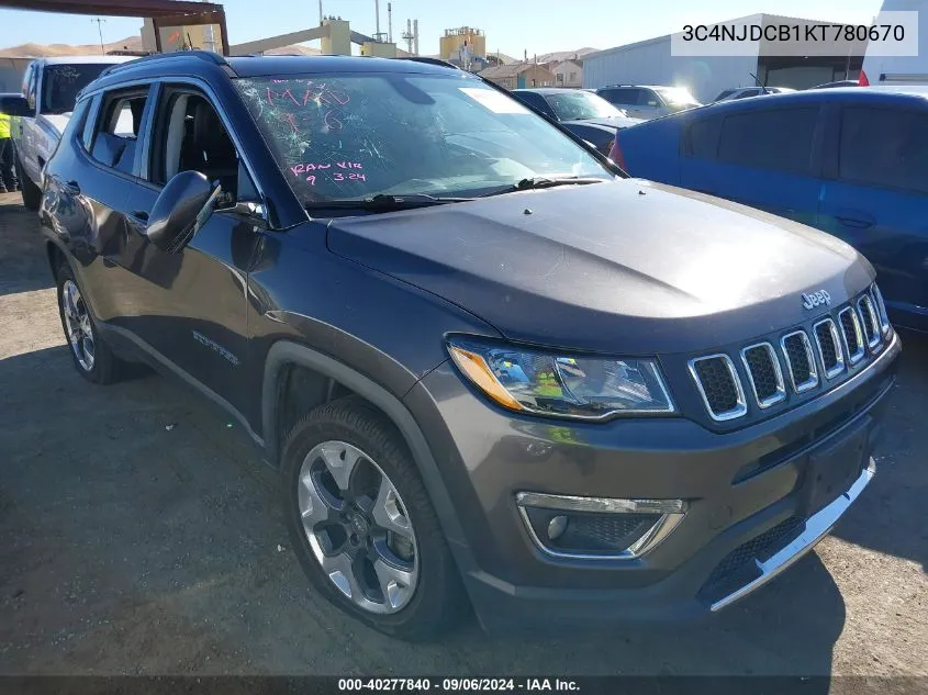 2019 Jeep Compass Limited 4X4 VIN: 3C4NJDCB1KT780670 Lot: 40277840