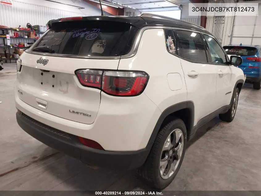 2019 Jeep Compass Limited 4X4 VIN: 3C4NJDCB7KT812473 Lot: 40289214