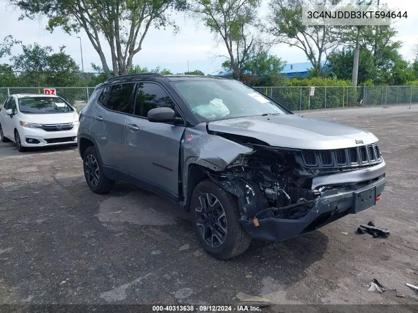 2019 Jeep Compass Trailhawk VIN: 3C4NJDDB3KT594644 Lot: 40313638