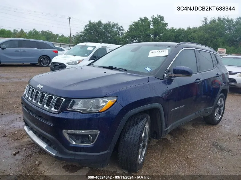 2019 Jeep Compass Limited VIN: 3C4NJDCB2KT638344 Lot: 40324342