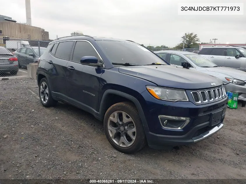 2019 Jeep Compass Limited 4X4 VIN: 3C4NJDCB7KT771973 Lot: 40365281