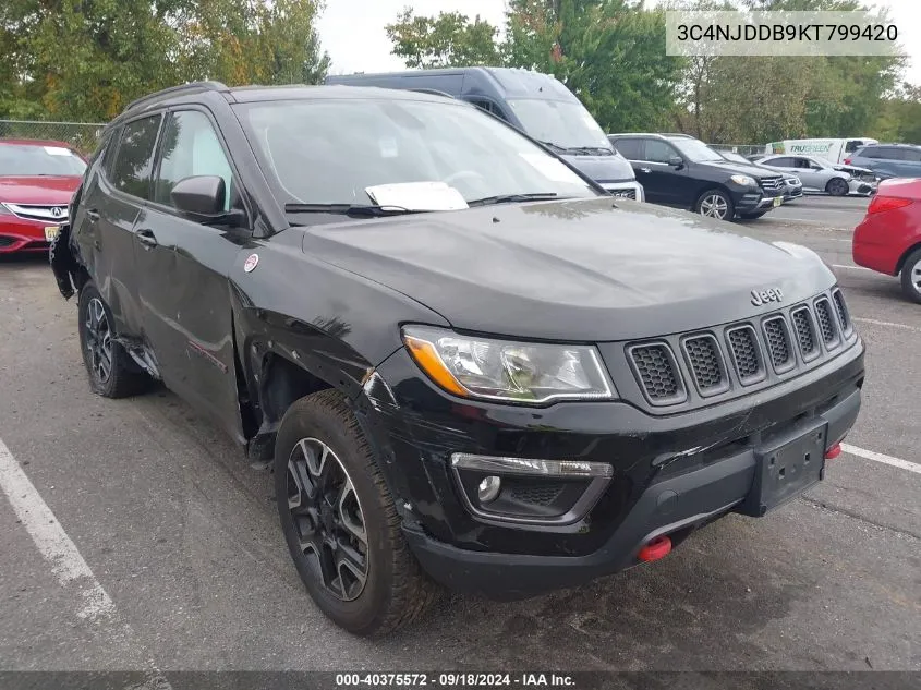 2019 Jeep Compass Trailhawk VIN: 3C4NJDDB9KT799420 Lot: 40375572