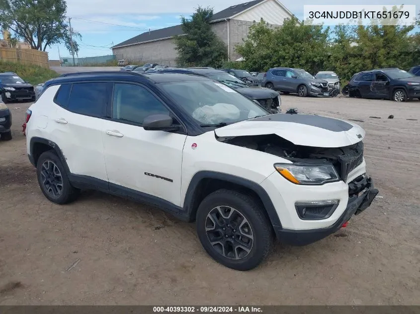 2019 Jeep Compass Trailhawk VIN: 3C4NJDDB1KT651679 Lot: 40393302