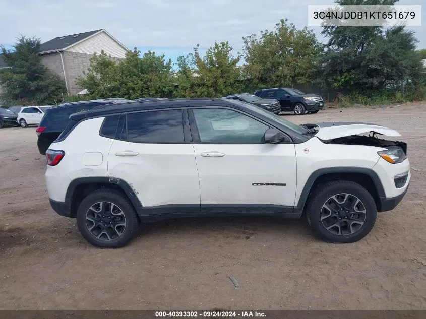 2019 Jeep Compass Trailhawk VIN: 3C4NJDDB1KT651679 Lot: 40393302