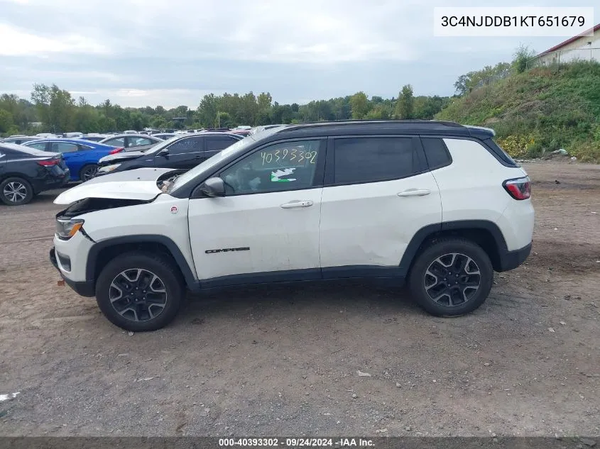 2019 Jeep Compass Trailhawk VIN: 3C4NJDDB1KT651679 Lot: 40393302