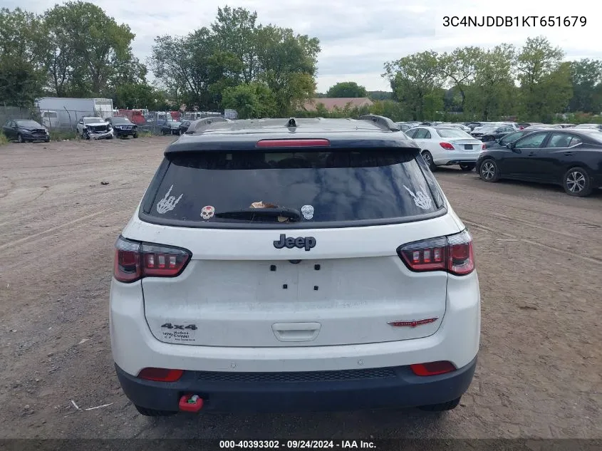 2019 Jeep Compass Trailhawk VIN: 3C4NJDDB1KT651679 Lot: 40393302