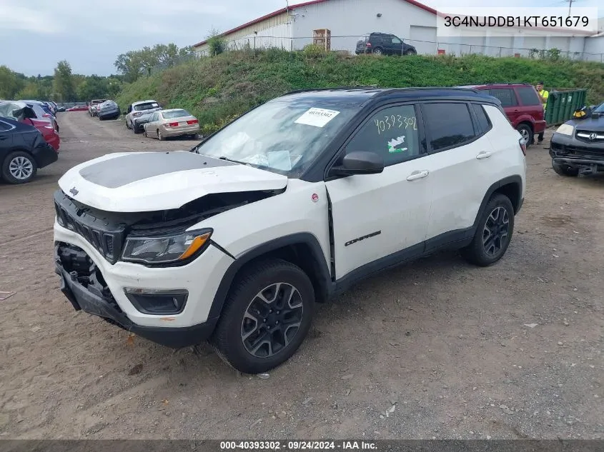 2019 Jeep Compass Trailhawk VIN: 3C4NJDDB1KT651679 Lot: 40393302