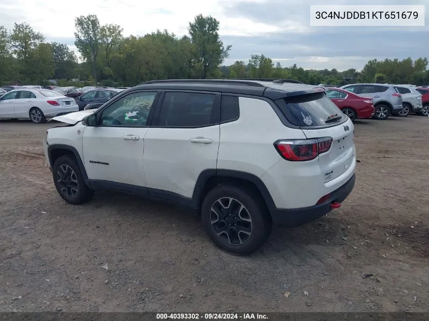 2019 Jeep Compass Trailhawk VIN: 3C4NJDDB1KT651679 Lot: 40393302