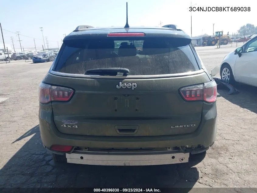 2019 Jeep Compass Limited VIN: 3C4NJDCB8KT689038 Lot: 40396030