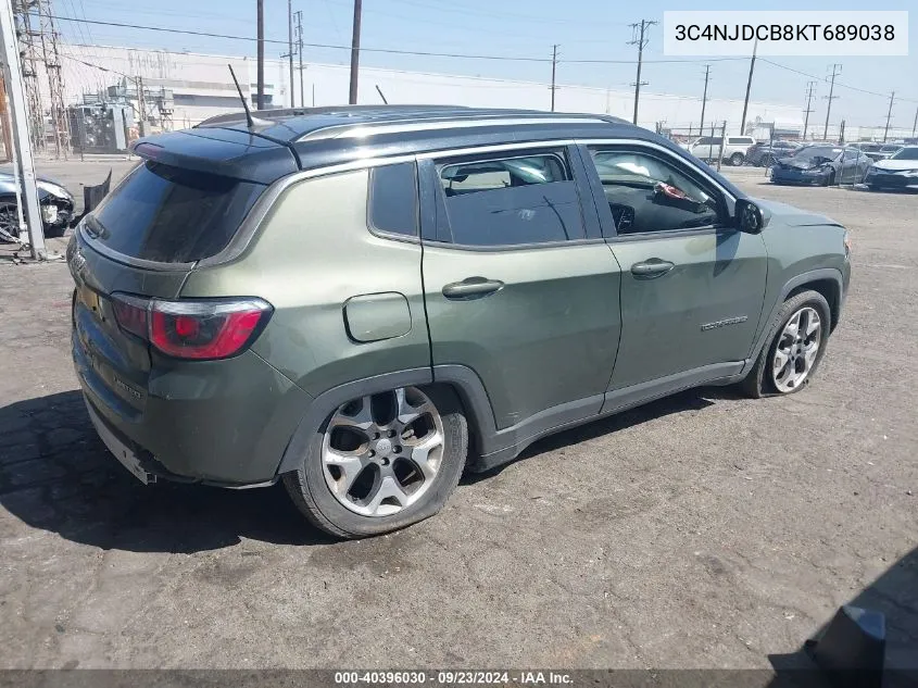 2019 Jeep Compass Limited VIN: 3C4NJDCB8KT689038 Lot: 40396030