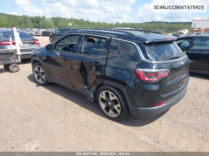 2019 Jeep Compass Limited Fwd VIN: 3C4NJCCB6KT675925 Lot: 40401846