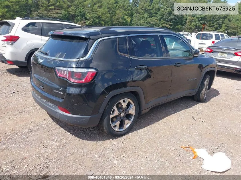 2019 Jeep Compass Limited Fwd VIN: 3C4NJCCB6KT675925 Lot: 40401846