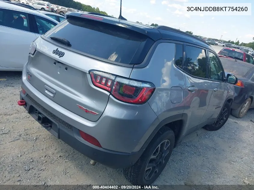 2019 Jeep Compass Trailhawk 4X4 VIN: 3C4NJDDB8KT754260 Lot: 40404402