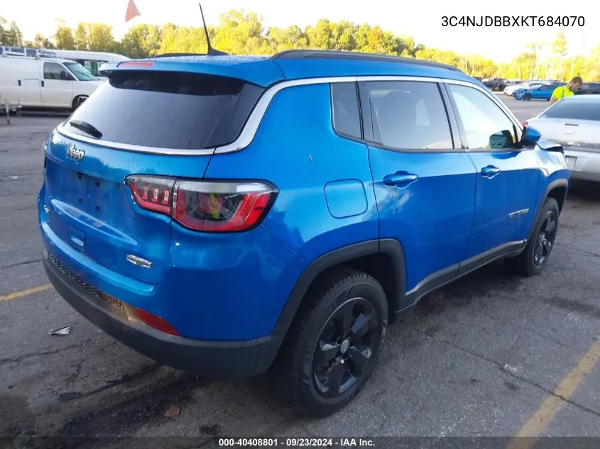 2019 Jeep Compass Latitude 4X4 VIN: 3C4NJDBBXKT684070 Lot: 40408801