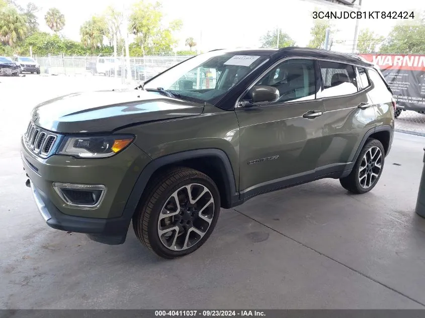 2019 Jeep Compass Limited VIN: 3C4NJDCB1KT842424 Lot: 40411037