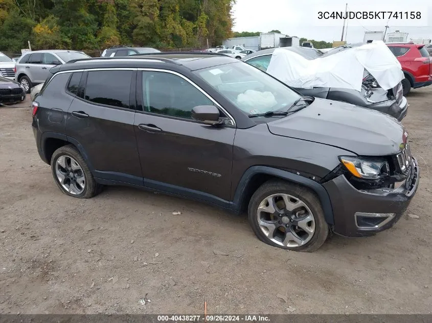 2019 Jeep Compass Limited 4X4 VIN: 3C4NJDCB5KT741158 Lot: 40438277