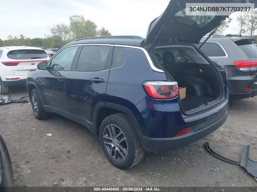 2019 Jeep Compass Latitude VIN: 3C4NJDBB7KT703237 Lot: 40440480