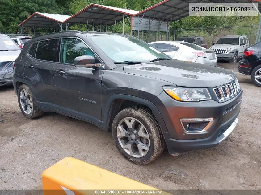 2019 Jeep Compass Limited 4X4 VIN: 3C4NJDCB1KT620871 Lot: 40510607