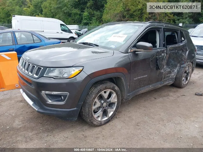 2019 Jeep Compass Limited 4X4 VIN: 3C4NJDCB1KT620871 Lot: 40510607