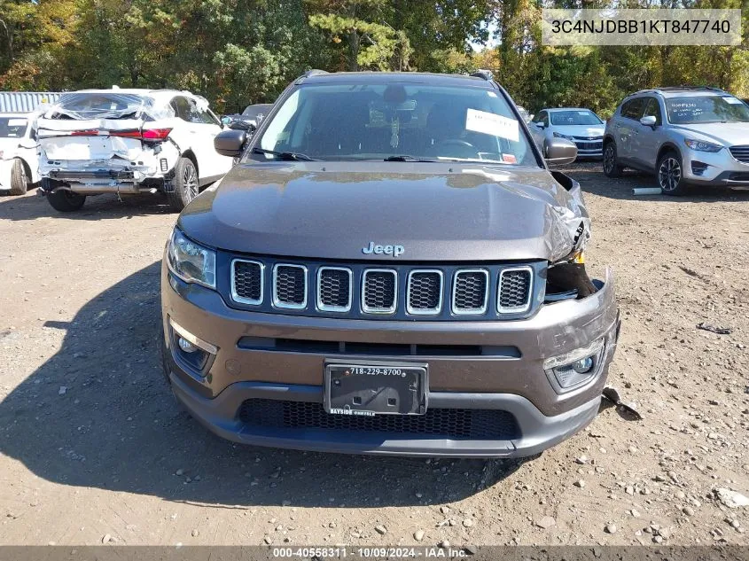 2019 Jeep Compass Latitude 4X4 VIN: 3C4NJDBB1KT847740 Lot: 40558311