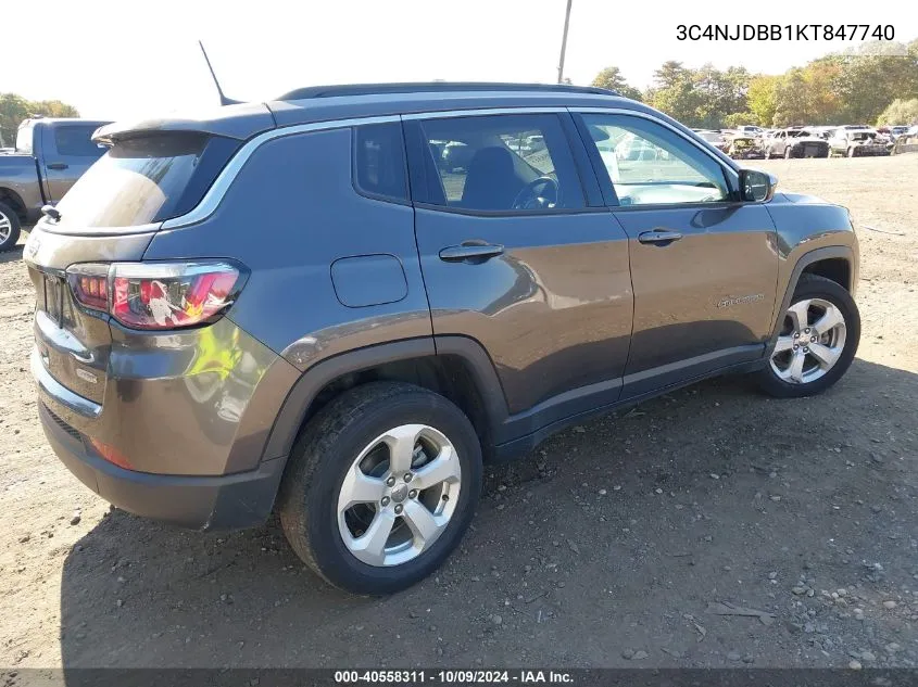 2019 Jeep Compass Latitude 4X4 VIN: 3C4NJDBB1KT847740 Lot: 40558311