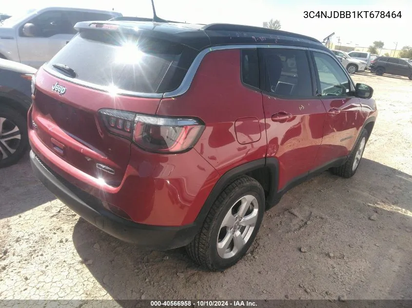 2019 Jeep Compass Latitude 4X4 VIN: 3C4NJDBB1KT678464 Lot: 40566958