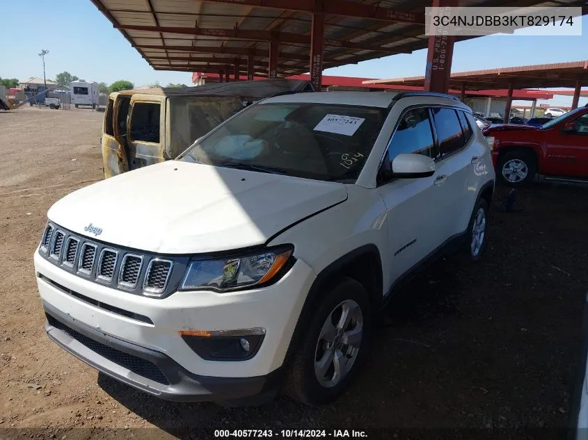 2019 Jeep Compass Latitude 4X4 VIN: 3C4NJDBB3KT829174 Lot: 40577243