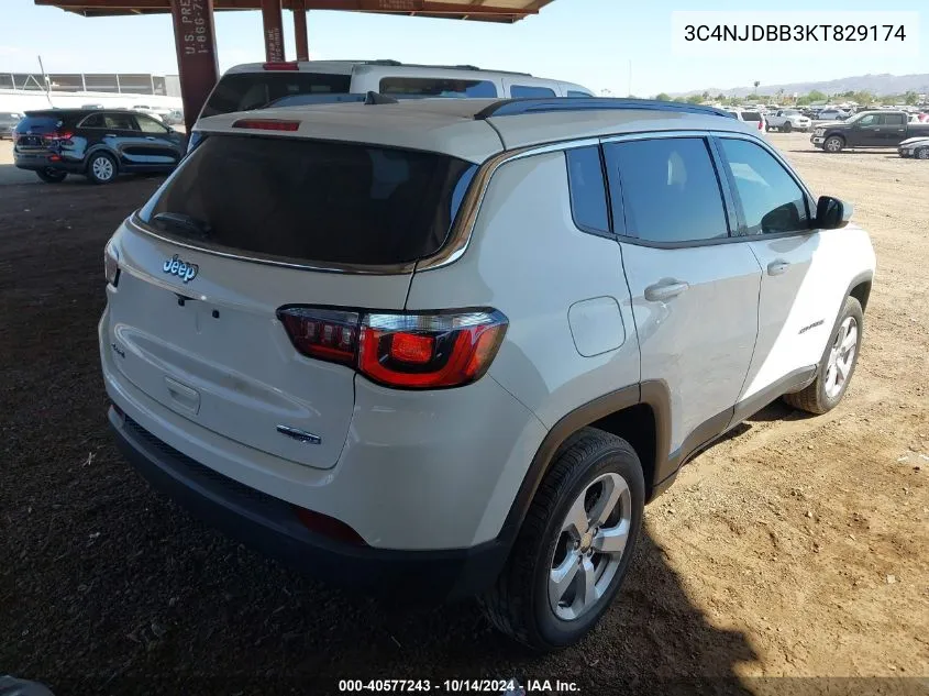 2019 Jeep Compass Latitude 4X4 VIN: 3C4NJDBB3KT829174 Lot: 40577243