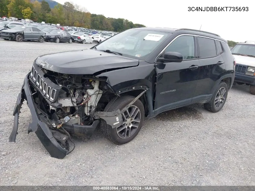 2019 Jeep Compass Latitude 4X4 VIN: 3C4NJDBB6KT735693 Lot: 40583064