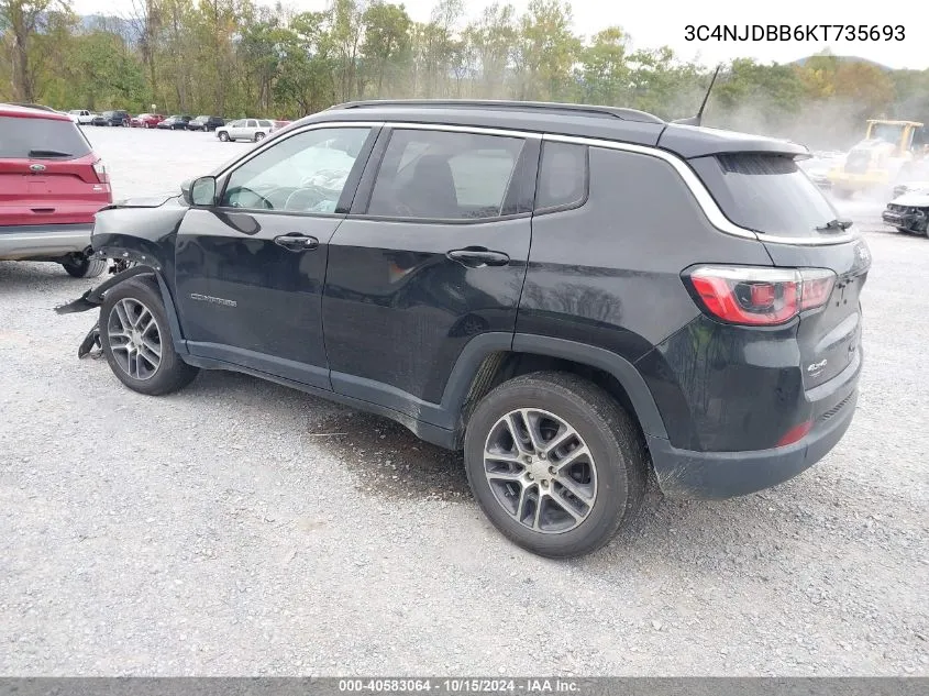 2019 Jeep Compass Latitude 4X4 VIN: 3C4NJDBB6KT735693 Lot: 40583064