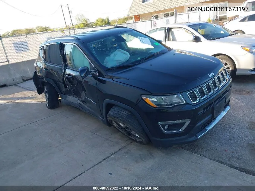 2019 Jeep Compass Limited 4X4 VIN: 3C4NJDCB3KT673197 Lot: 40592322