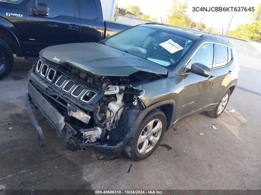 3C4NJCBB6KT637645 2019 Jeep Compass Latitude Fwd