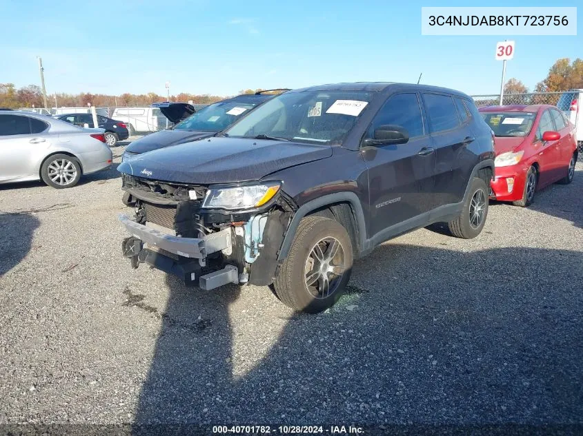 2019 Jeep Compass Sport 4X4 VIN: 3C4NJDAB8KT723756 Lot: 40701782