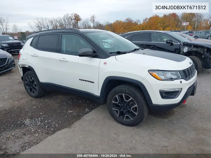 2019 Jeep Compass Trailhawk 4X4 VIN: 3C4NJDDBXKT671512 Lot: 40705484