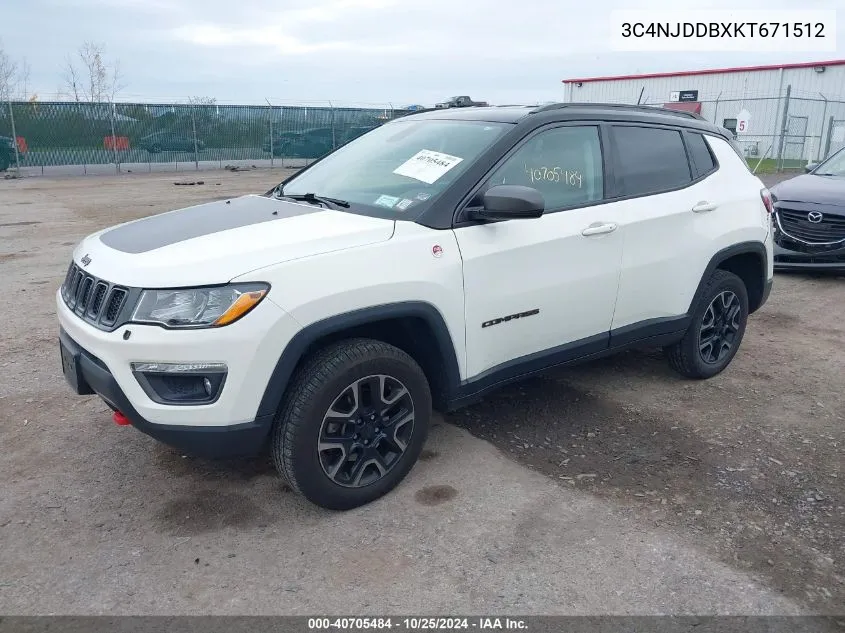 2019 Jeep Compass Trailhawk 4X4 VIN: 3C4NJDDBXKT671512 Lot: 40705484