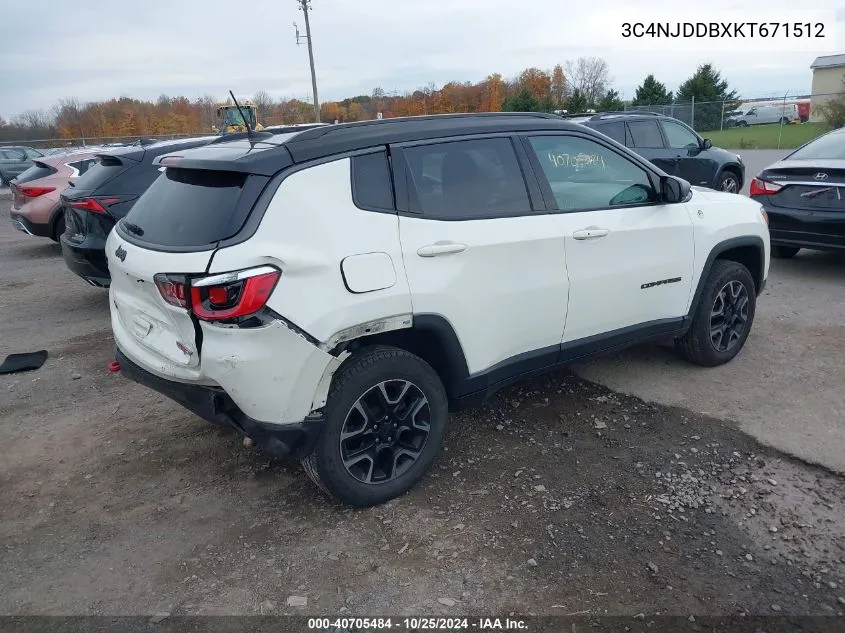 2019 Jeep Compass Trailhawk 4X4 VIN: 3C4NJDDBXKT671512 Lot: 40705484