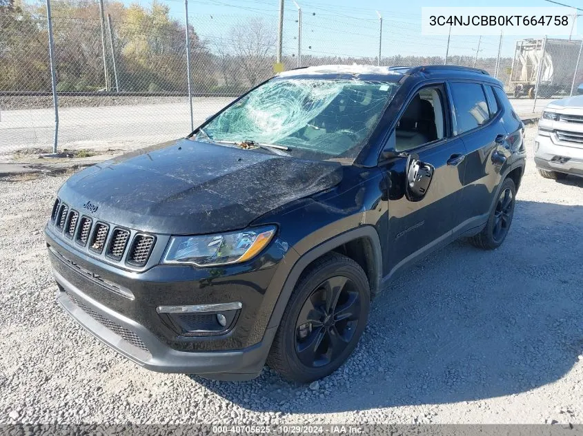 2019 Jeep Compass Altitude Fwd VIN: 3C4NJCBB0KT664758 Lot: 40705625