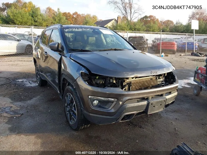 2019 Jeep Compass Trailhawk 4X4 VIN: 3C4NJDDB4KT747905 Lot: 40713325