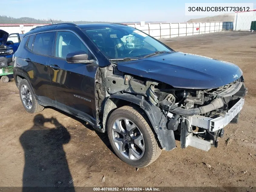 2019 Jeep Compass Limited 4X4 VIN: 3C4NJDCB5KT733612 Lot: 40788252