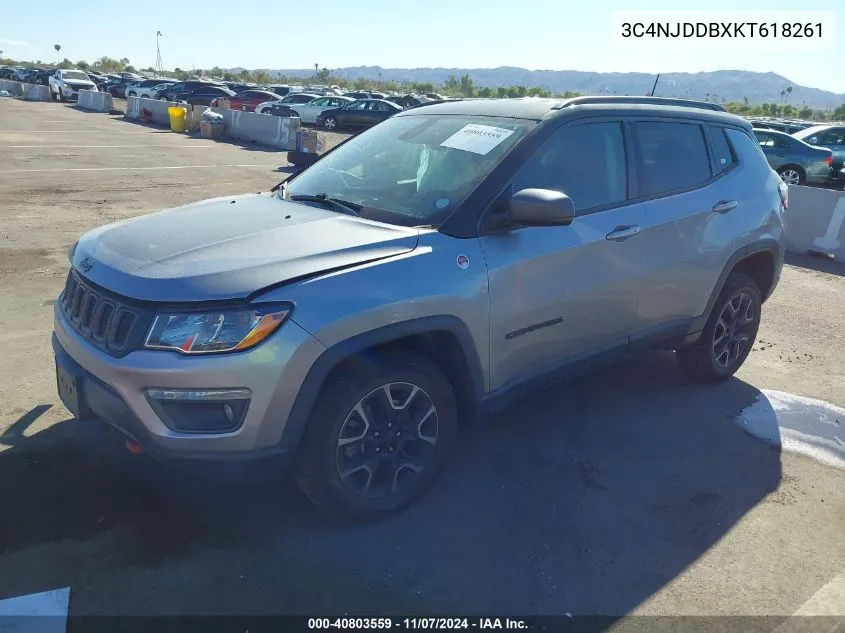 2019 Jeep Compass Trailhawk 4X4 VIN: 3C4NJDDBXKT618261 Lot: 40803559