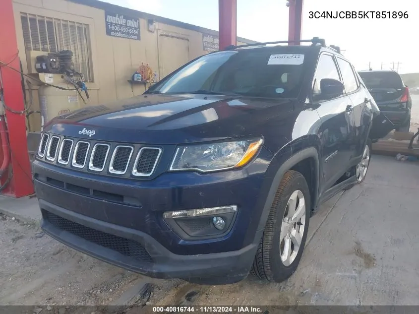 2019 Jeep Compass Latitude Fwd VIN: 3C4NJCBB5KT851896 Lot: 40816744