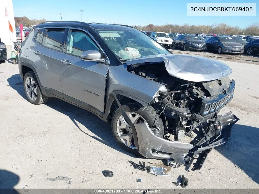 2019 Jeep Compass Limited 4X4 VIN: 3C4NJDCB8KT669405 Lot: 40821789