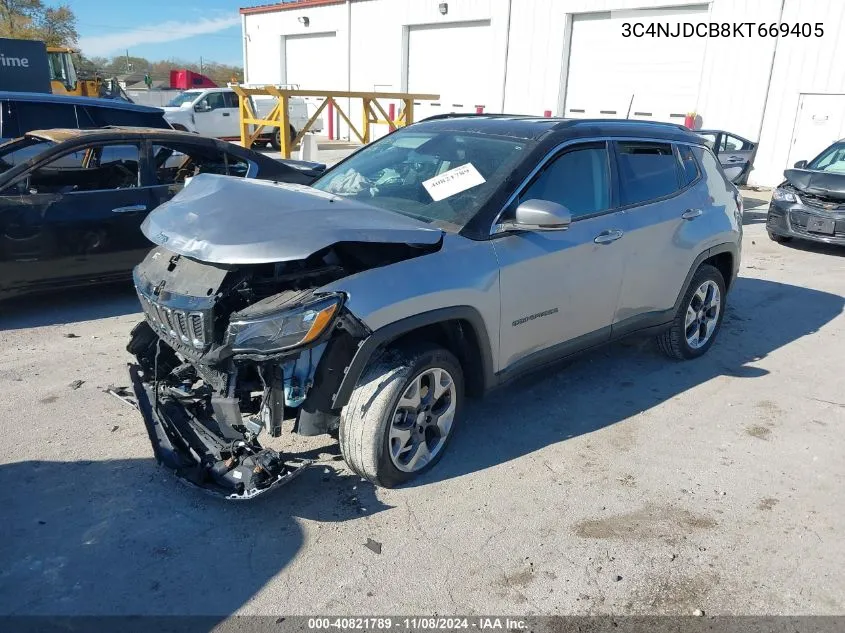 2019 Jeep Compass Limited 4X4 VIN: 3C4NJDCB8KT669405 Lot: 40821789