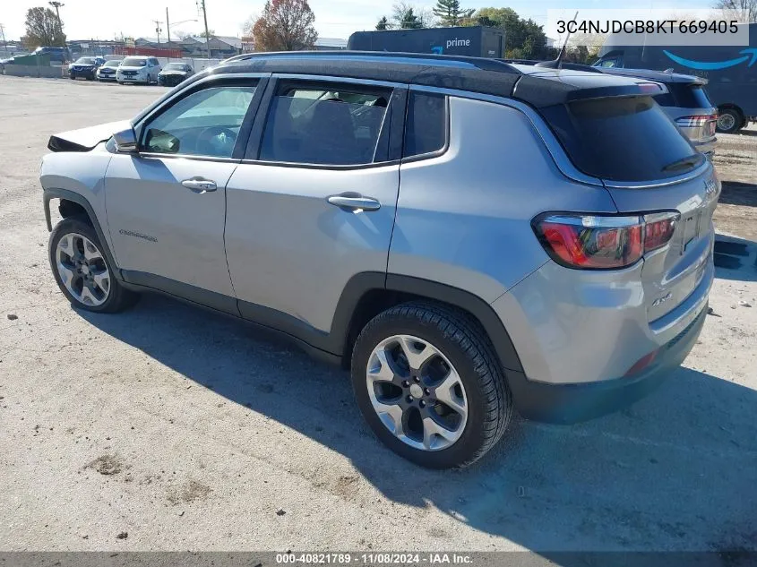 2019 Jeep Compass Limited 4X4 VIN: 3C4NJDCB8KT669405 Lot: 40821789